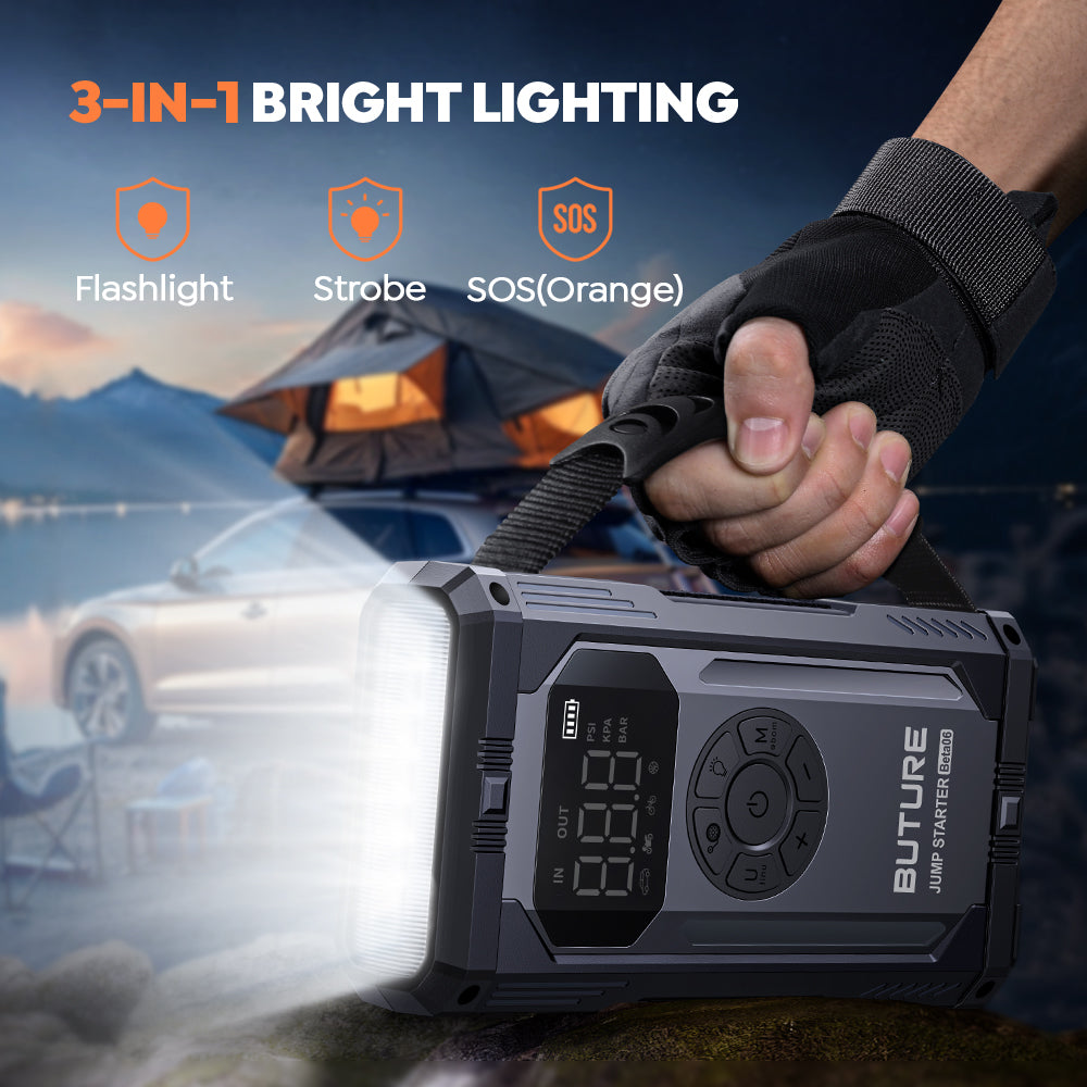 Buture Beta06 5000A Jump Starter with Tire Inflator丨23800mAh Long Standby, 160W DC Output
