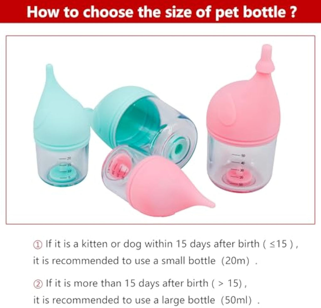 Newborn Pet Nursing Bottle – Kitten & Puppy Feeding Bottle | 20ml & 50ml
