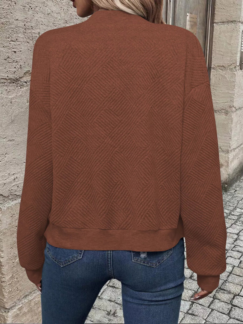 Texture Zip-Up Bomber Jacket