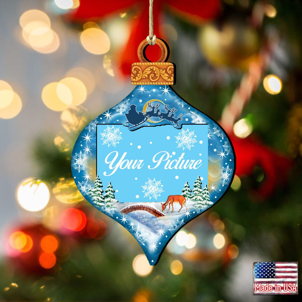 Coastal Drop Picture Frame Ornaments - Ornament for Photo - Coastal Holiday Decor - 8112182PF