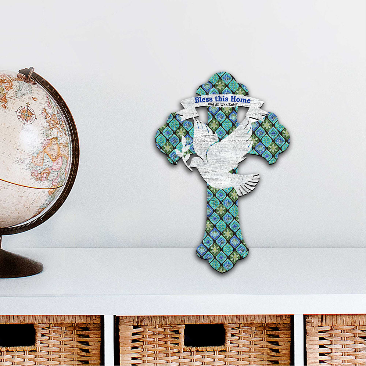 Blessings Cross Easter Door Decor by G. DeBrekht - Easter Spring Decor - 8191163H