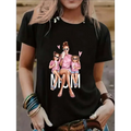 Cartoon Mom and Girls Graphic Tee