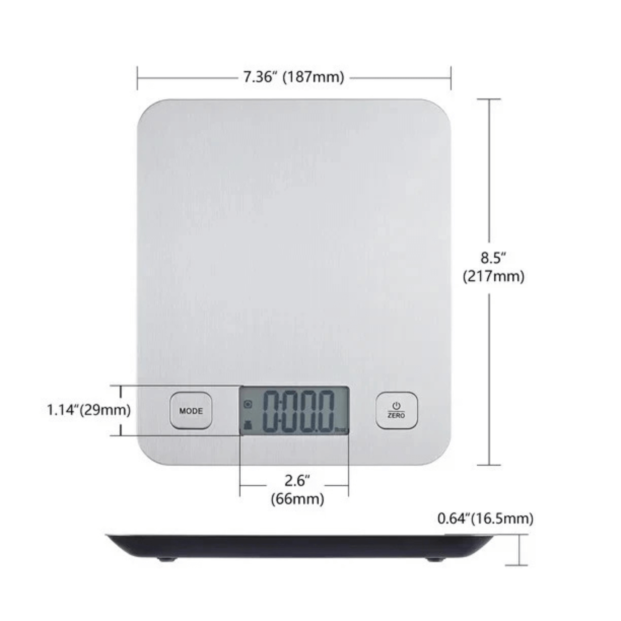 Mainstays Stainless Steel Digital Battery-Powered Kitchen Scale