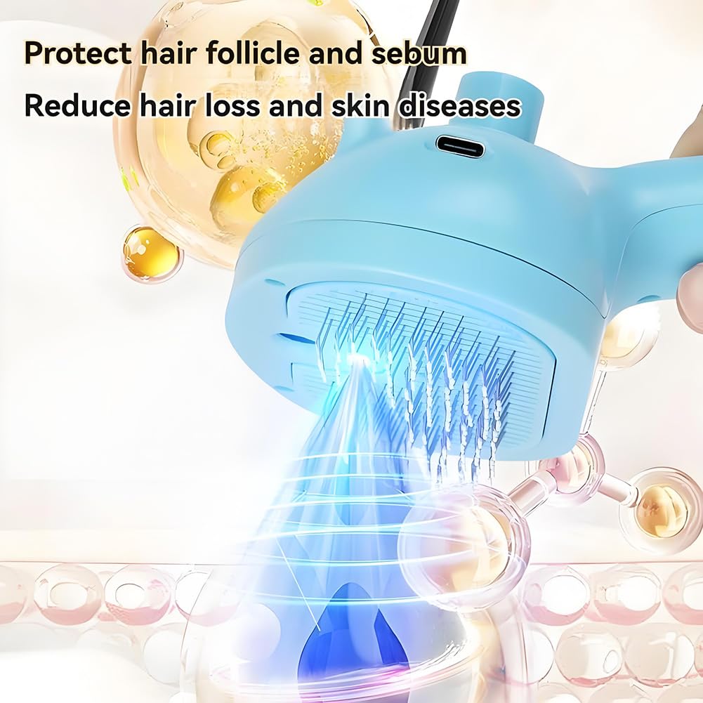 4-in-1 Pet Steam Brush with Self-Cleaning & Anti-Static