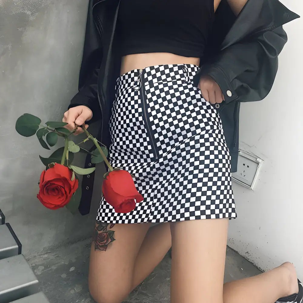 Checkered Mini Skirt