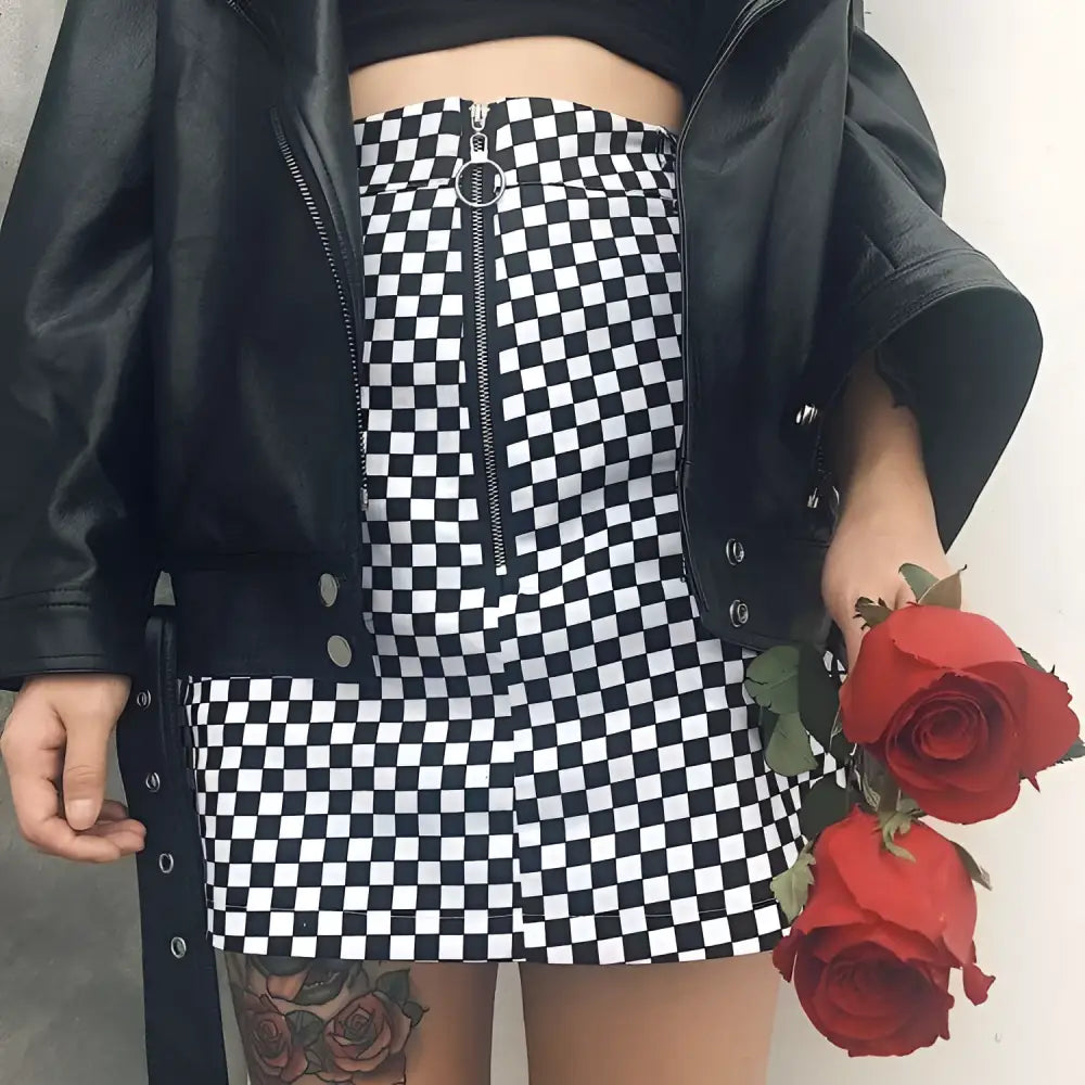 Checkered Mini Skirt