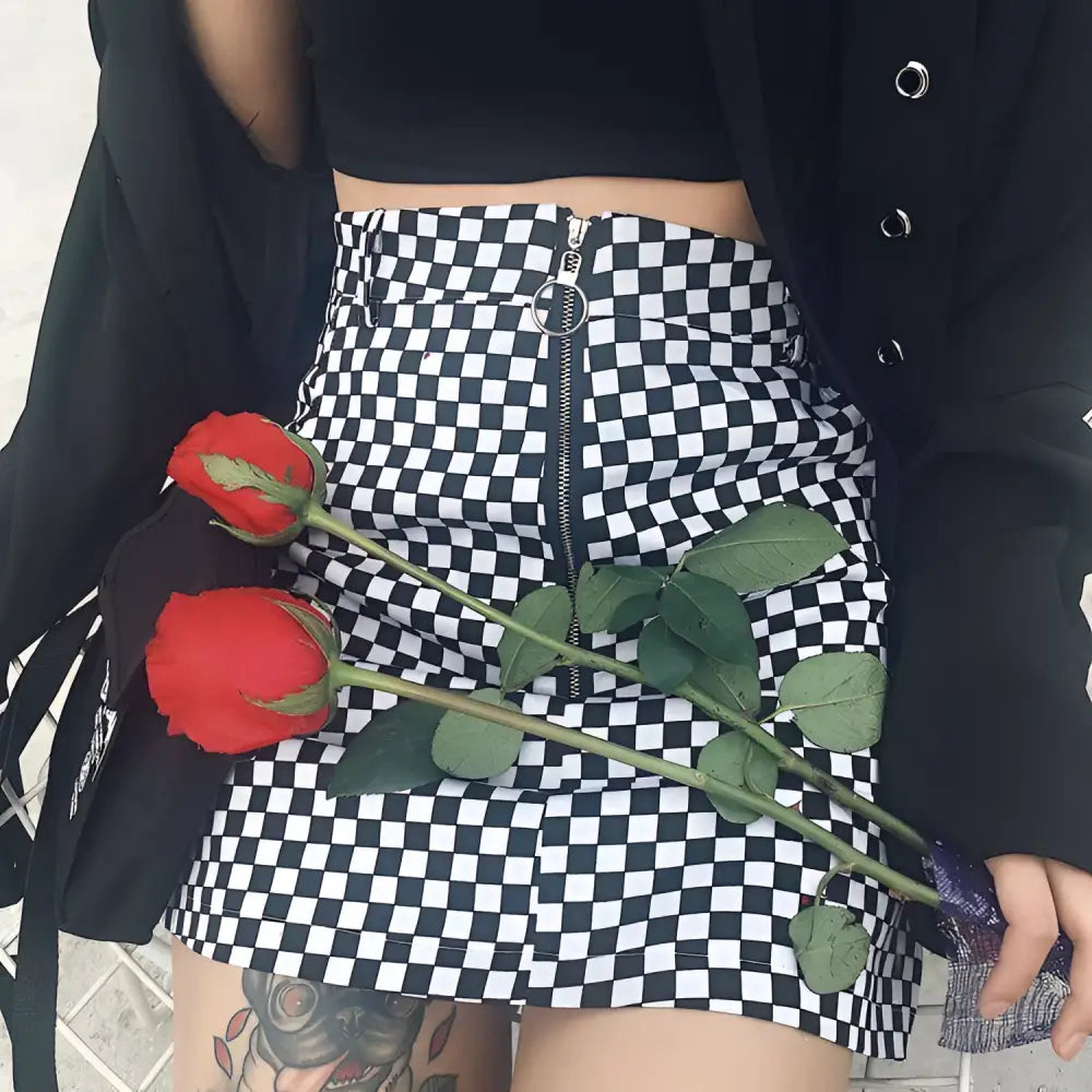 Checkered Mini Skirt
