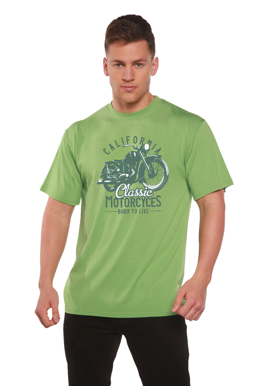 Classic Motorcycles Men's Bamboo Viscose/Organic Cotton Short Sleeve Graphic T-Shirt