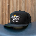 Crown Moto Script Black Snapback Hat