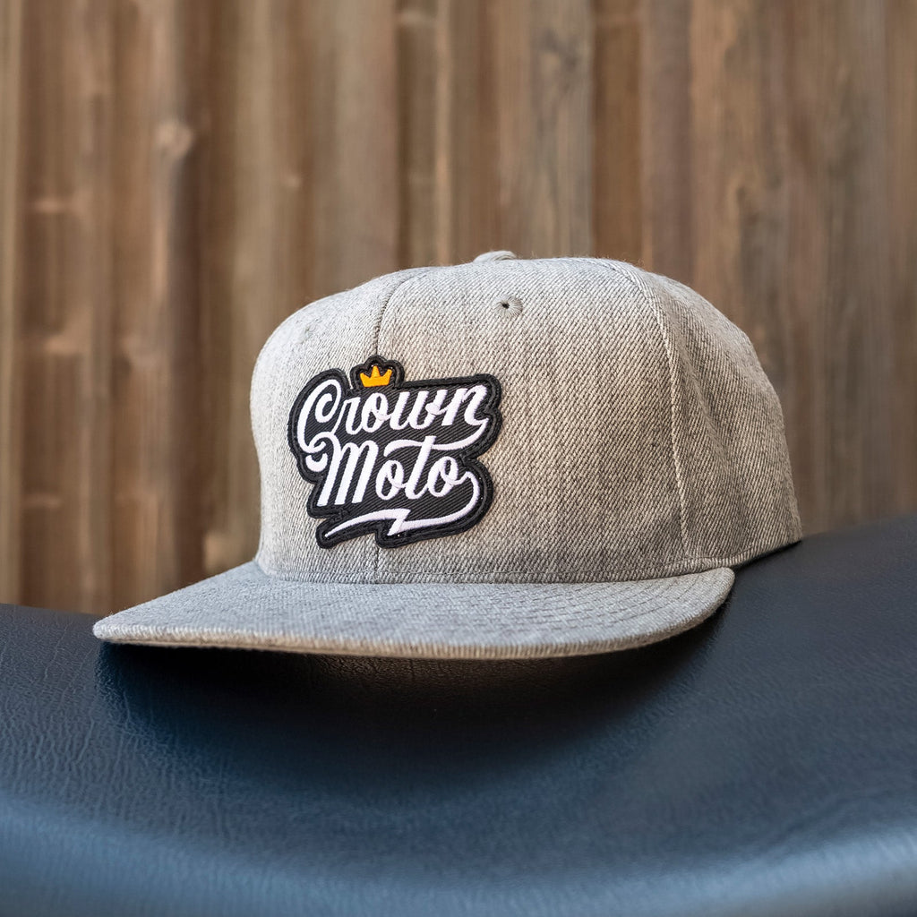 Crown Moto Script Wool Blend Snapback Hat