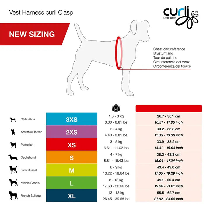 Curli Vest Harness Clasp Air-Mesh Dog Harness Moss X-Small