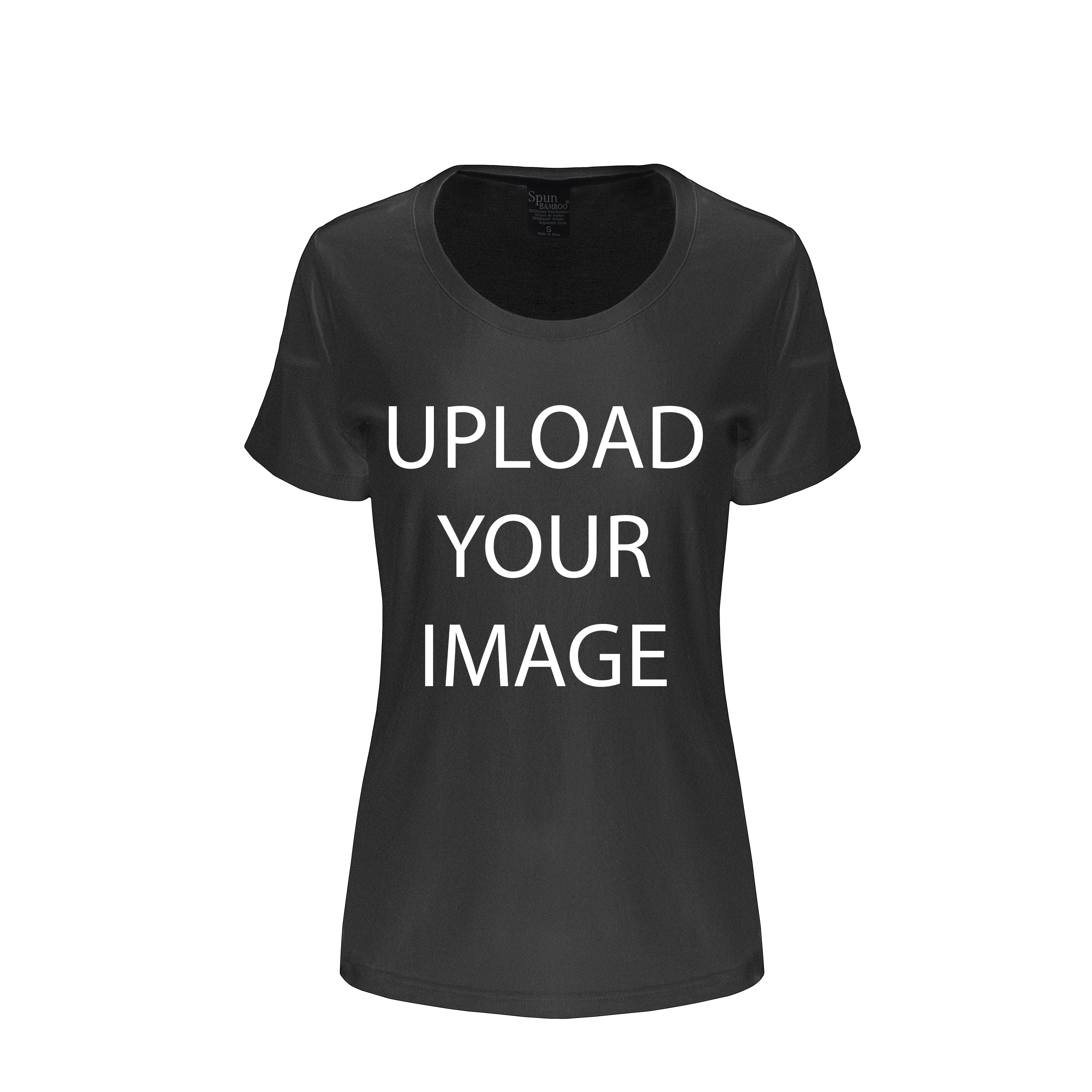 Custom Printed Women's Bamboo/Cotton Short Sleeve Scoop Neck Graphic T-Shirt