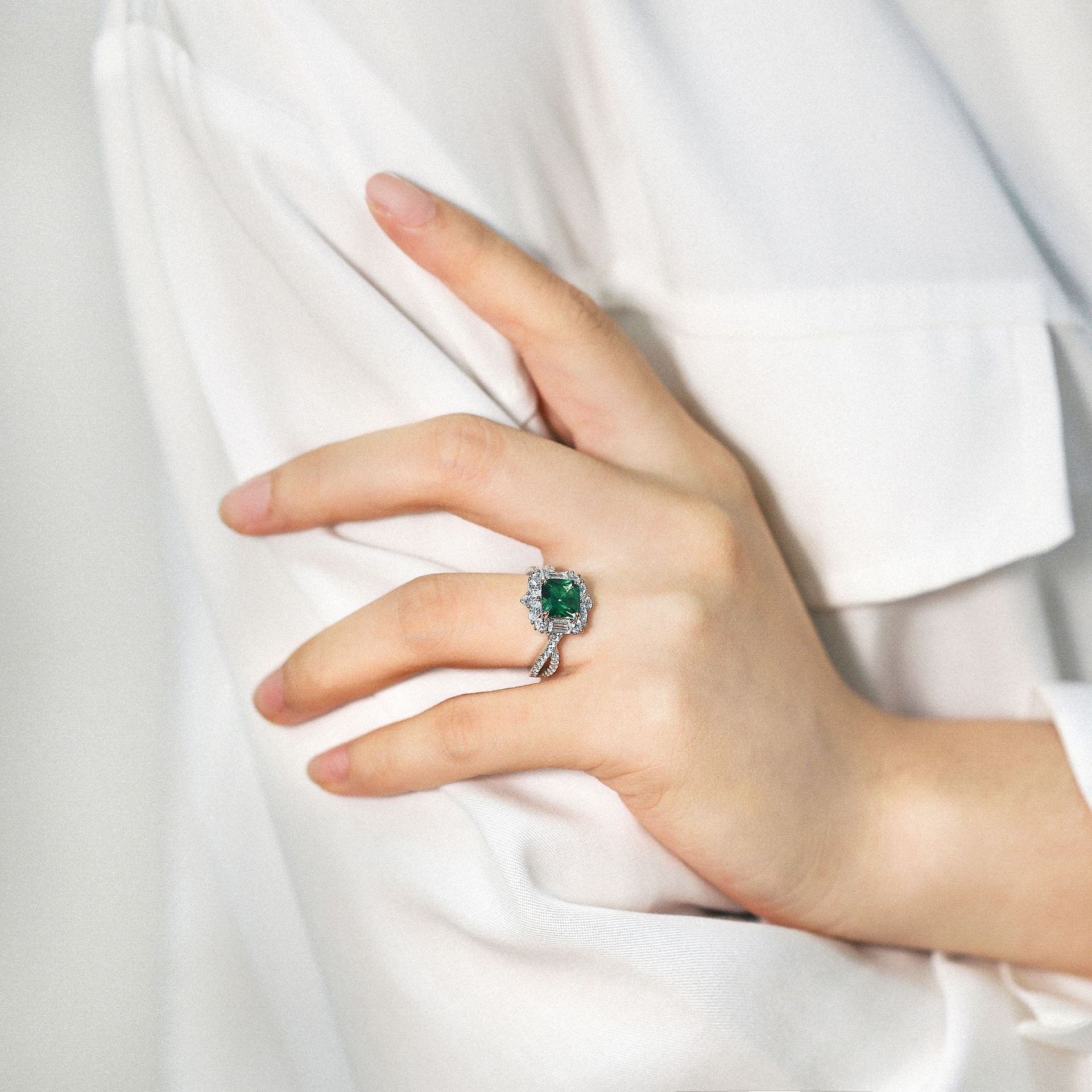 European Grandmother Princess Engagement Ring