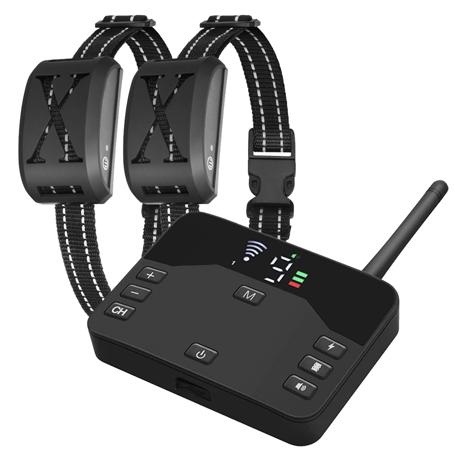 2 In 1 Wireless Electric Dog Fence Waterproof Pet Shock Boundary Containment System Electric Training Collar with 2 Receiver Collars for Small Medium