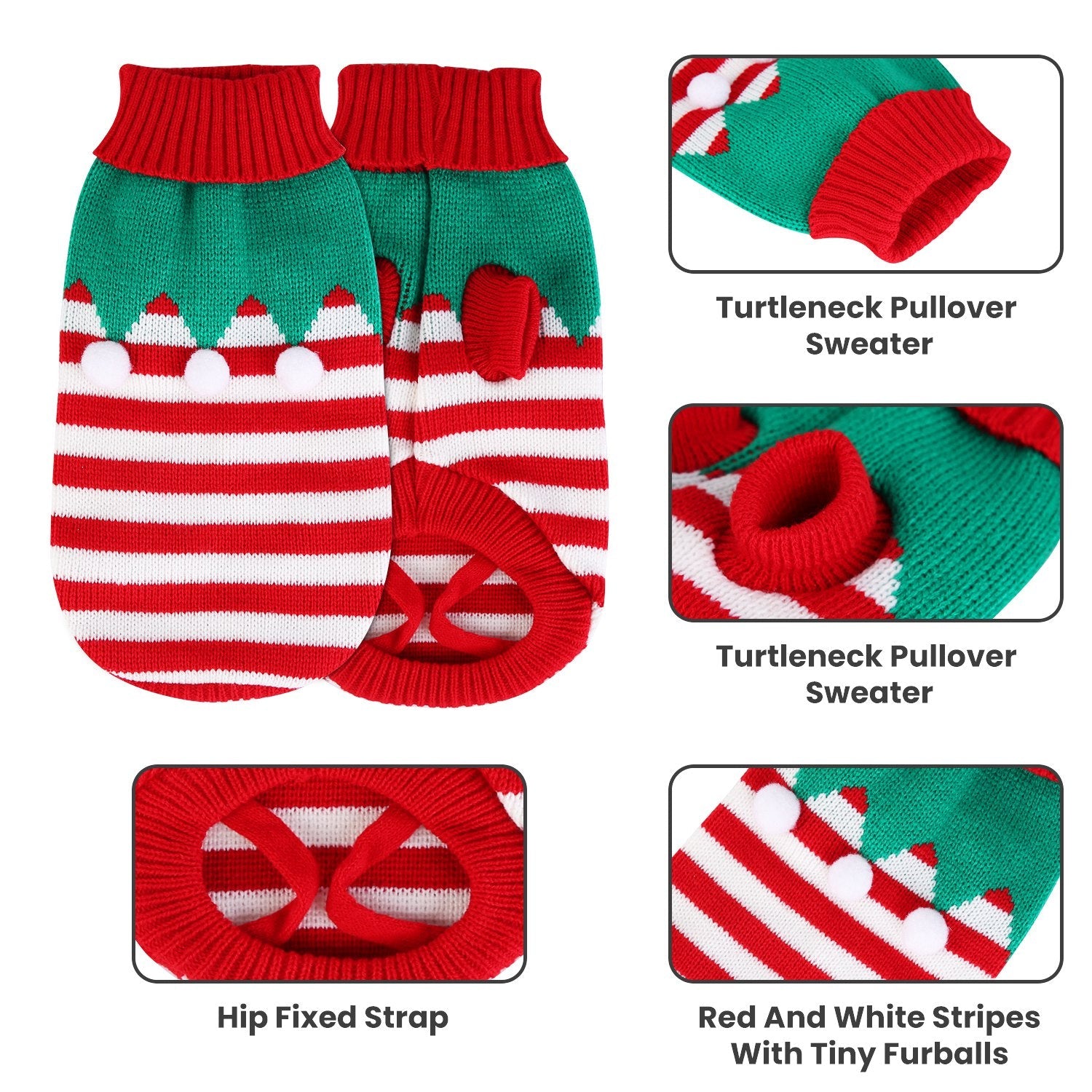 GBruno Pet Christmas Turtleneck Sweater