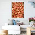 Red and Gold Floral Rustic Wooden Wall Art by G. DeBrekht - Floral Ornamental Decor - 95006B