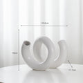 Nordic Minimalist Ceramic Vase — Handmade, White & Black