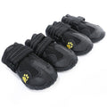 Dog Waterproof Rubber Boots 4-Pack — Black & Red, Sizes 1–8