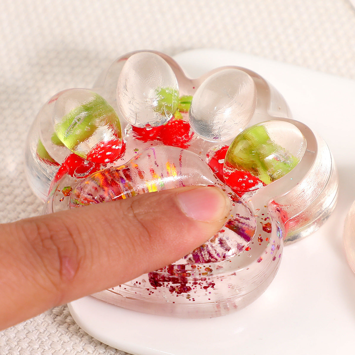 Cute Cat Paw Ice Cube Squishy Musical Decompression Toy