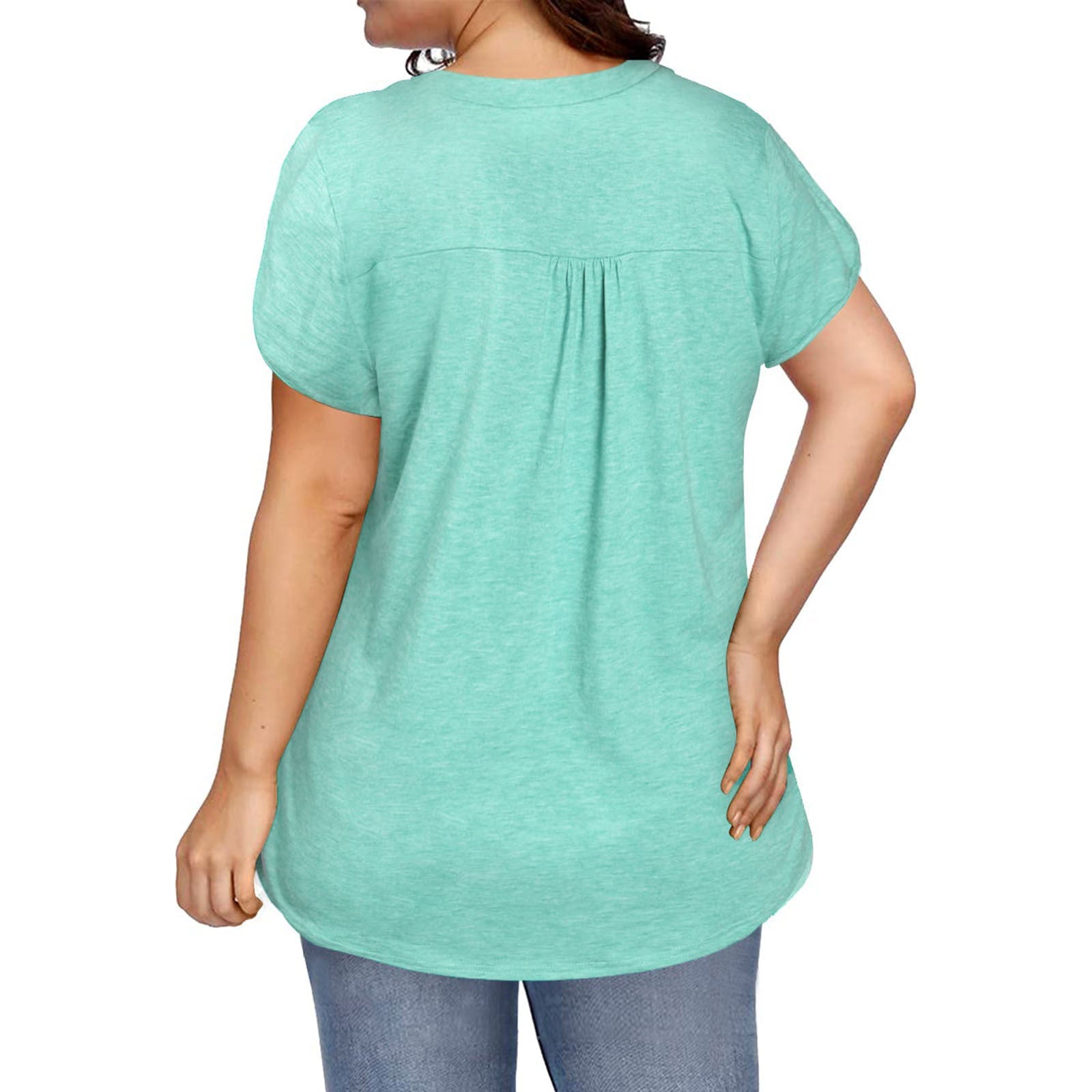 V-Neck Petal Sleeve Relaxed-Fit Top – Casual Street Style