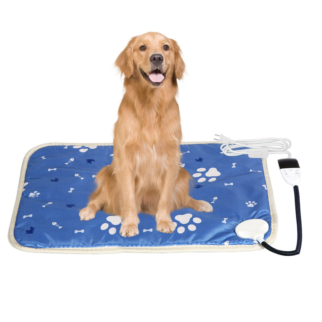 Pet Heating Pad Electric Dog Cat Heating Mat Waterproof Warming Blanket with 86-141  Adjustable Temperature 0-12 Timer Digital Display Chewing-resista