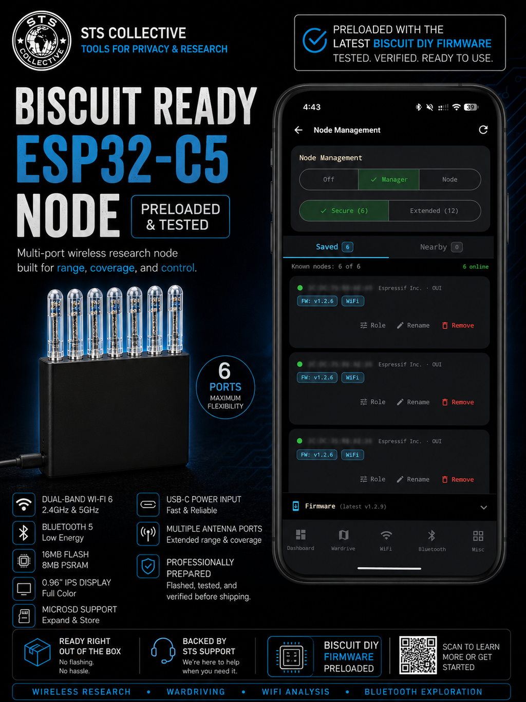 Biscuit Ready ESP32-C5 T-Dongle | Preloaded & Tested | STS Collective