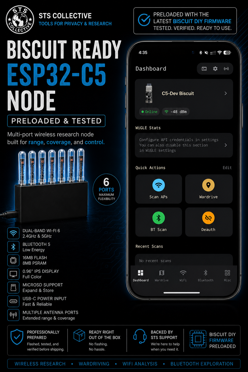 Biscuit Ready ESP32-C5 T-Dongle | Preloaded & Tested | STS Collective