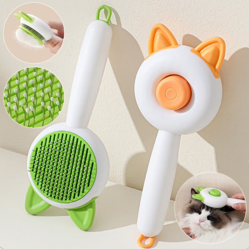 Self-Cleaning Cat Comb & Hair Removal Massage Brush