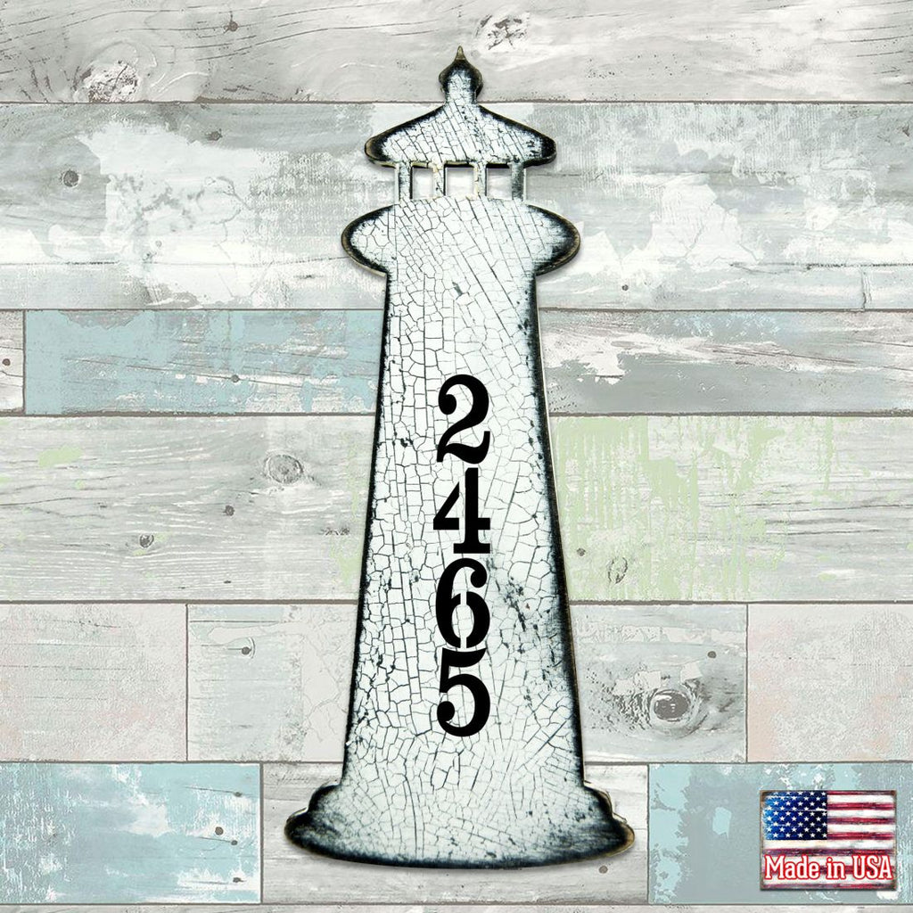 Nautical Coastal Wooden Personalized House Number Sign by G. Debrekht - Coastal Sea-Life Decor - Handcrafted Wooden Handcrafted Wooden Address Sign - MA98526