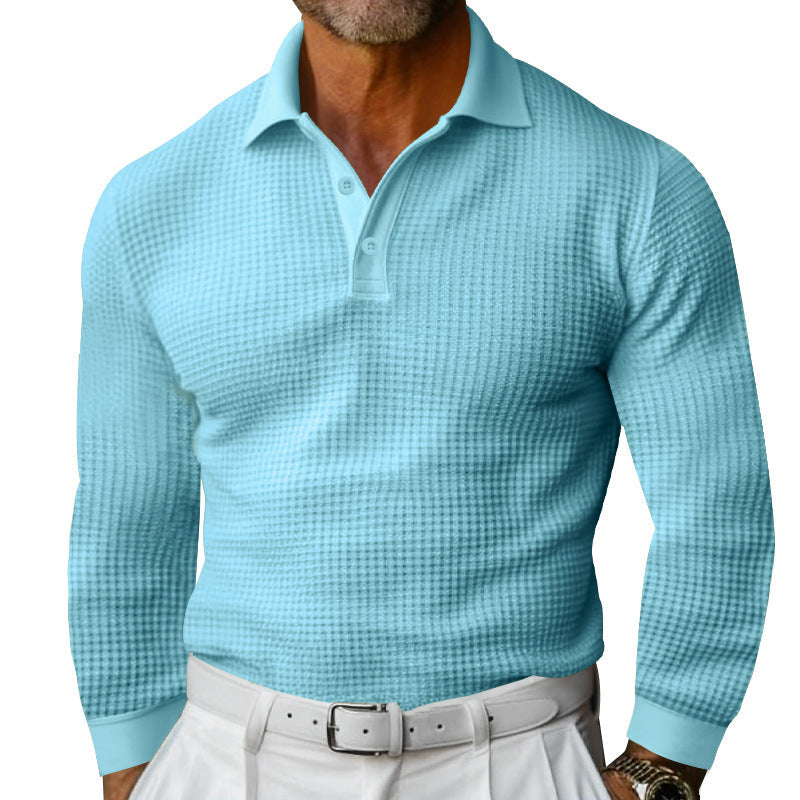 Men's Lapel Button Long Sleeve Casual Shirt