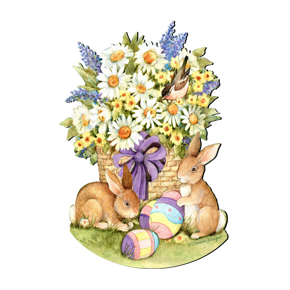 Spring Bunny Easter Door Decor by Susan Winget - Easter Spring Decor - 8471301H-SW