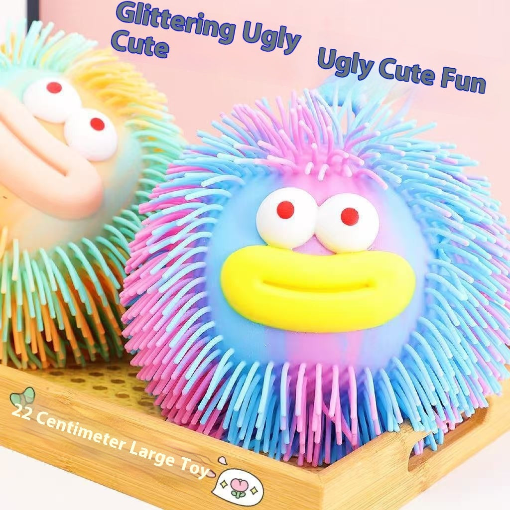 Cartoon Fluffy Squeeze Ball Toys – Stress Relief Fidget Fur Balls