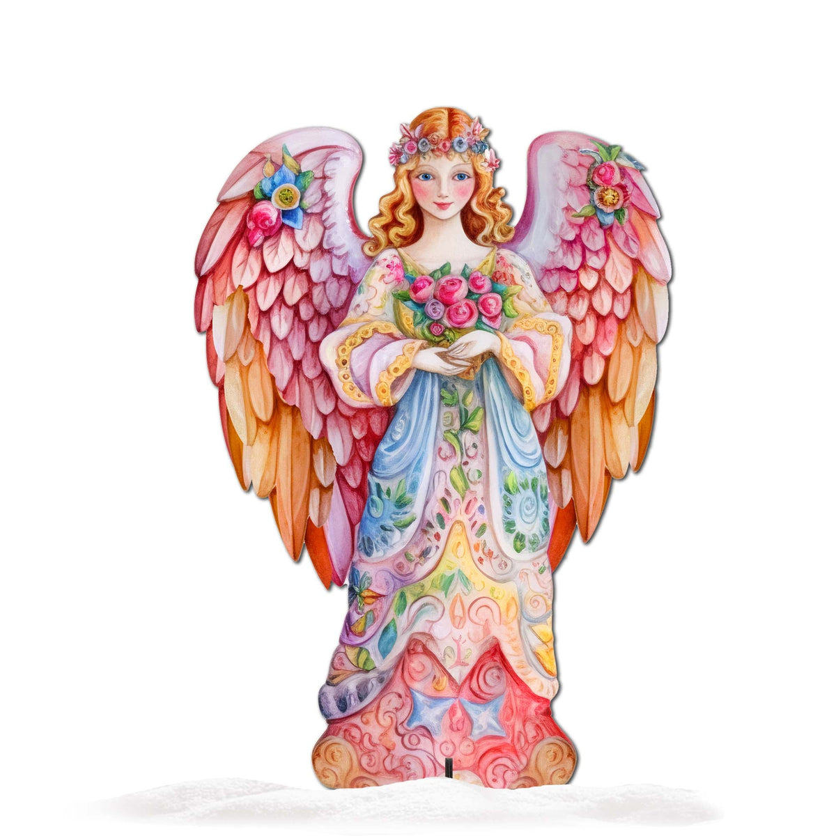 Pink Floral Angel Outdoor Decor by G. Debrekht - Nativity Holiday Decor - 8611023F