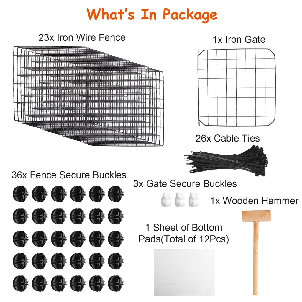 Small Animal Playpen with Door Dog Metal Playpen Small Medium Kitten Puppy Guinea Pig Rabbit Kennel Small Animal Cage Metal Wire Fence For Indoor Outd