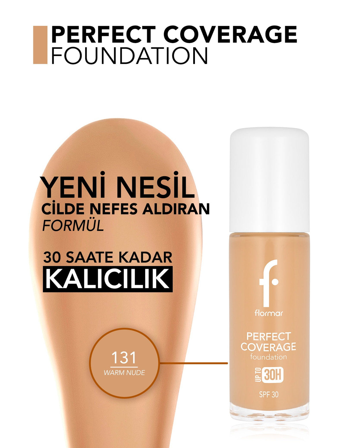 Flormar Perfect Coverage Foundation High Pigment SPF 30 30ml
