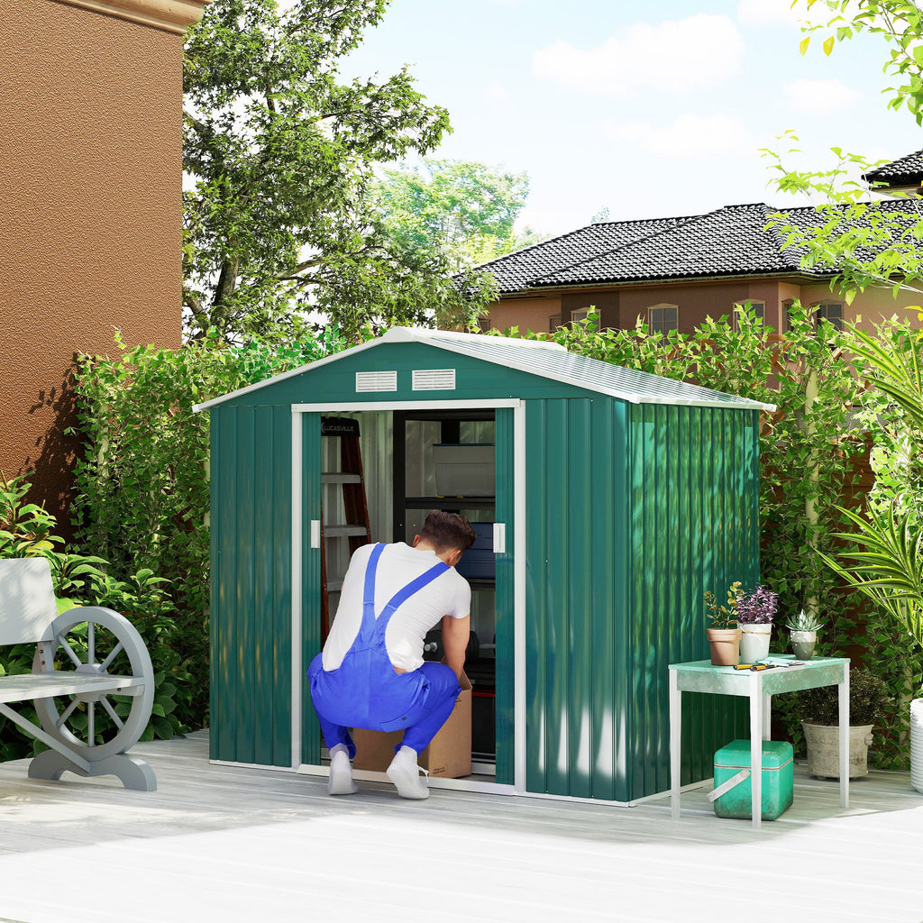 7' x 4' x 6' Metal Storage Shed with Double Doors