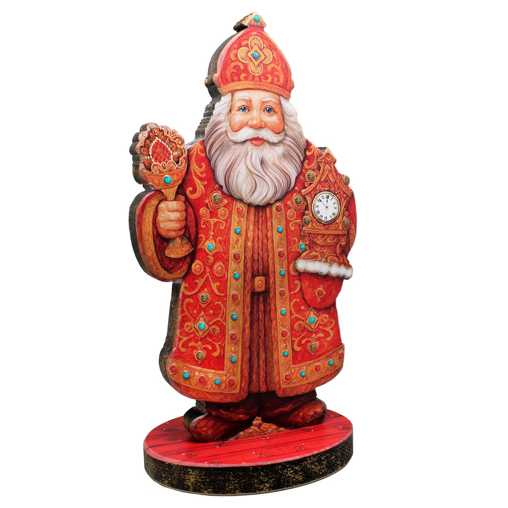 Santas Celebration Limited Edition Wooden Figurine by G. Debrekht - Christmas Centerpiece Snowman Decor - 89320