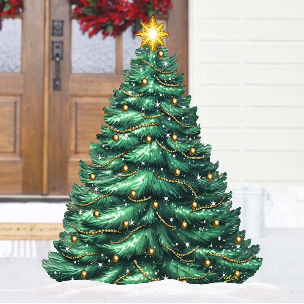 Christmas Tree Outdoor Indoor Decor Wooden Christmas Decoration by G. Debrekht Christmas Decor - 8191500F