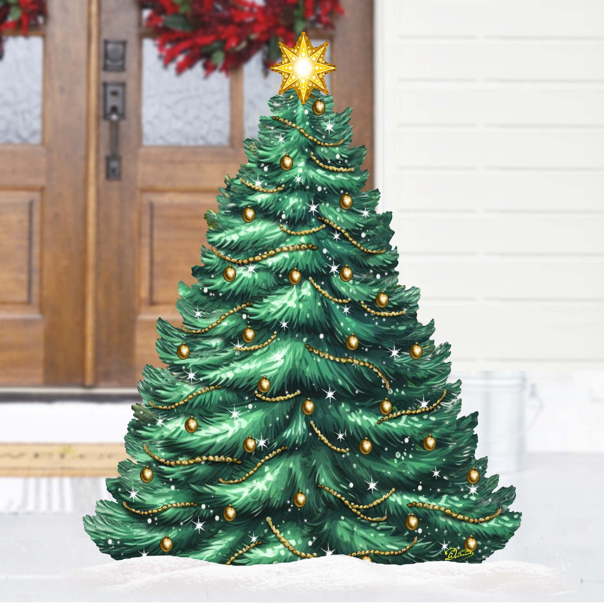 Christmas Tree Outdoor Indoor Decor Wooden Christmas Decoration by G. Debrekht Christmas Decor - 8191500F