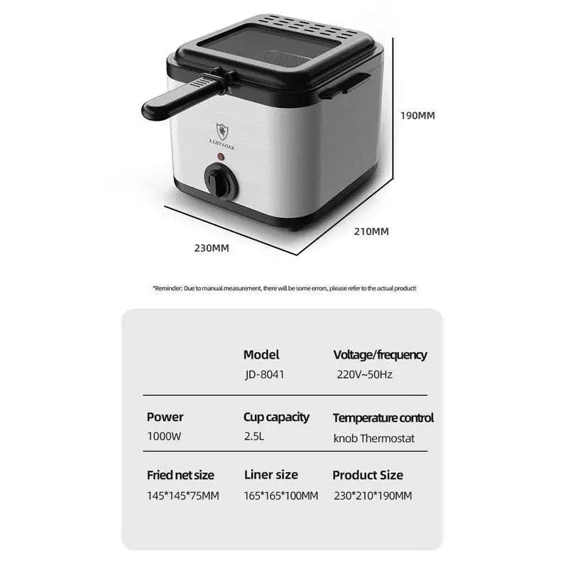 Electric Air Fryer with Transparent Lid for French Fries