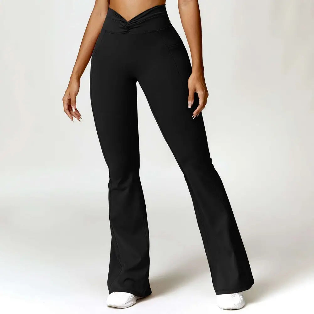 Emerald Green Front Twist Hip Raise High Waist Yoga Pants