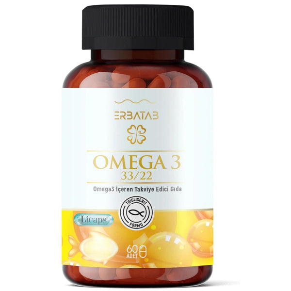 Erbatab Omega Fish Oil Supplement for Daily Wellness 60 Capsules
