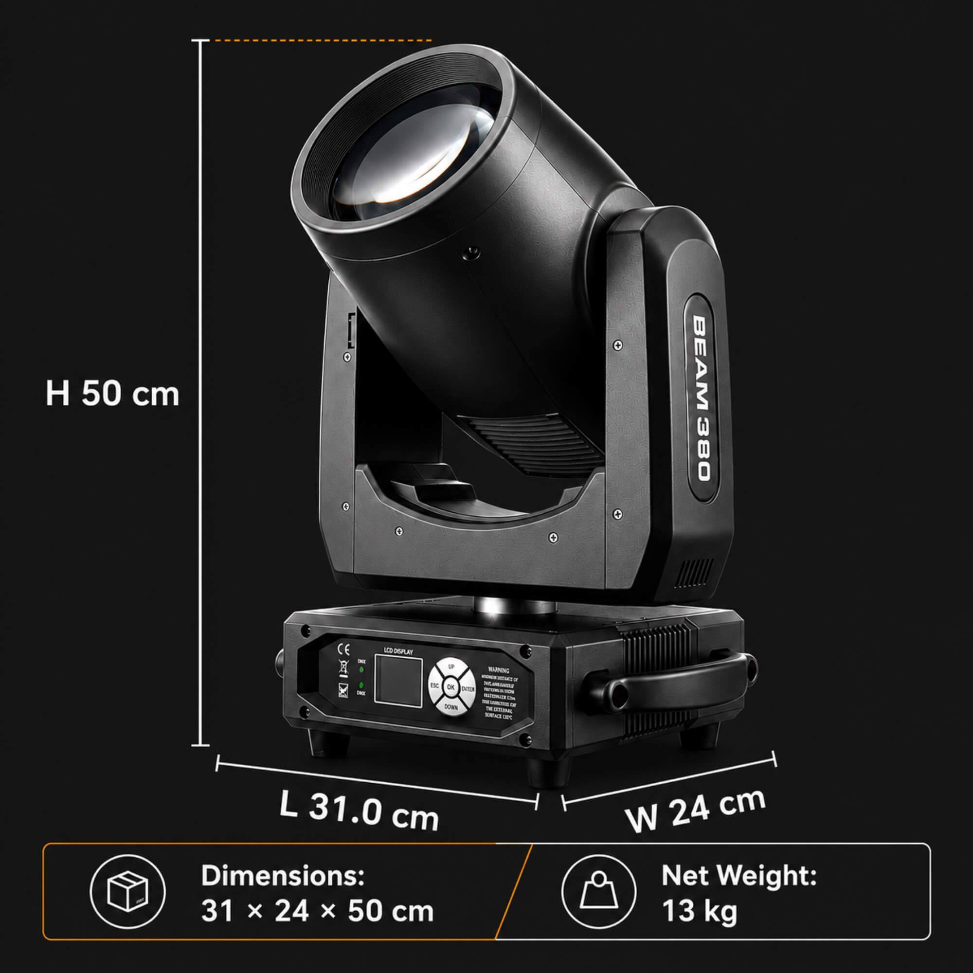F19 18CH DMX Beam Moving Head Light 380W Dual Prism for Stage
