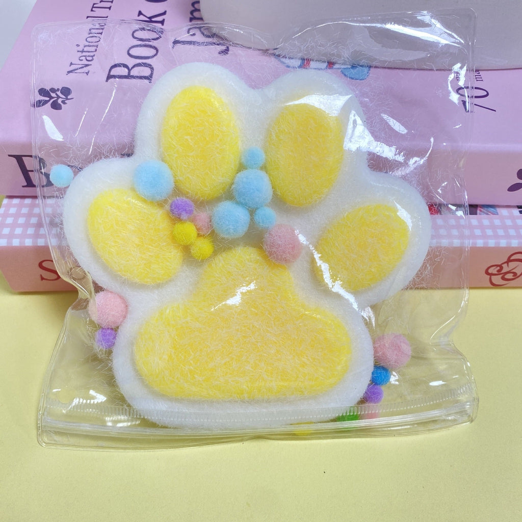 Oversized Flocking Cat’s Paw Squishy Decompression Toy – 14cm