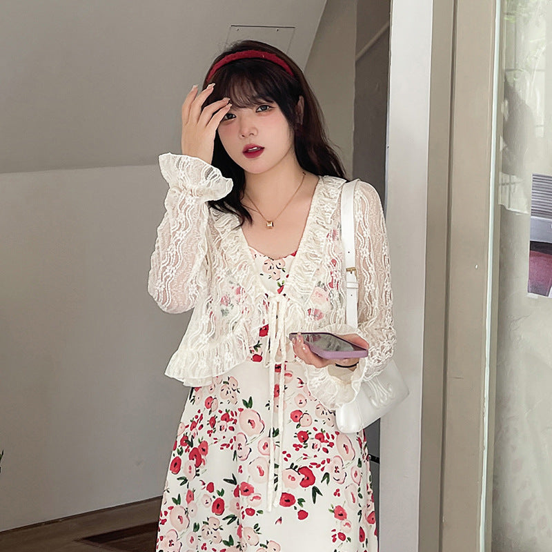 Women's Floral Print Knee-Length Dress