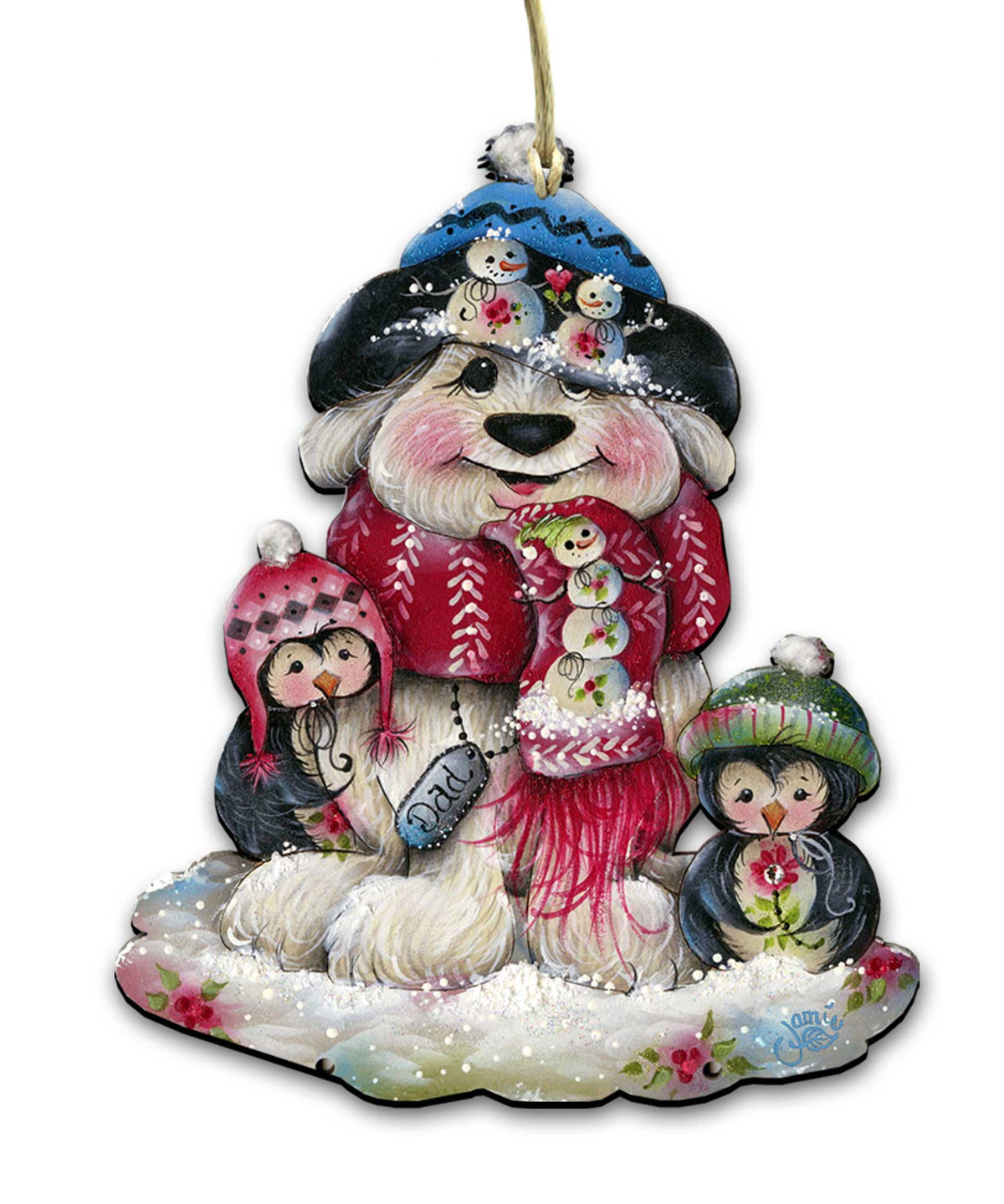 Christmas Dog Penguin Door Decor by Jamie Mills-Price - Pets Dog and Cats Decor - 8457503H