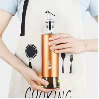 Glass Seasoning Bottle with Auto Flip Cap – 300ml | Oil, Vinegar, Soy Sauce & More