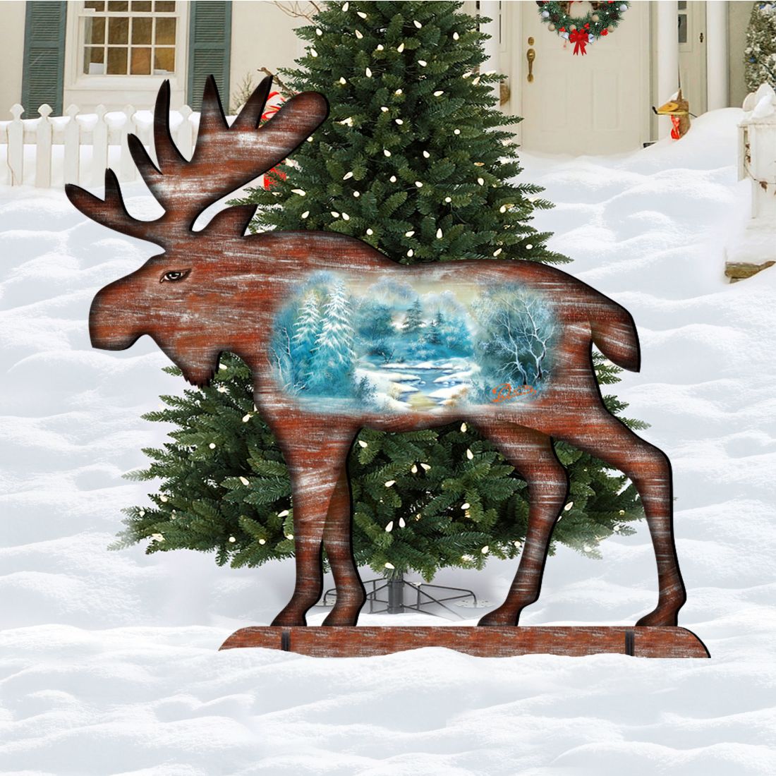 Woodsy Moose Wildlife Outdoor Decor by G. DeBrekht - Wildlife Holiday Decor - 8198222F