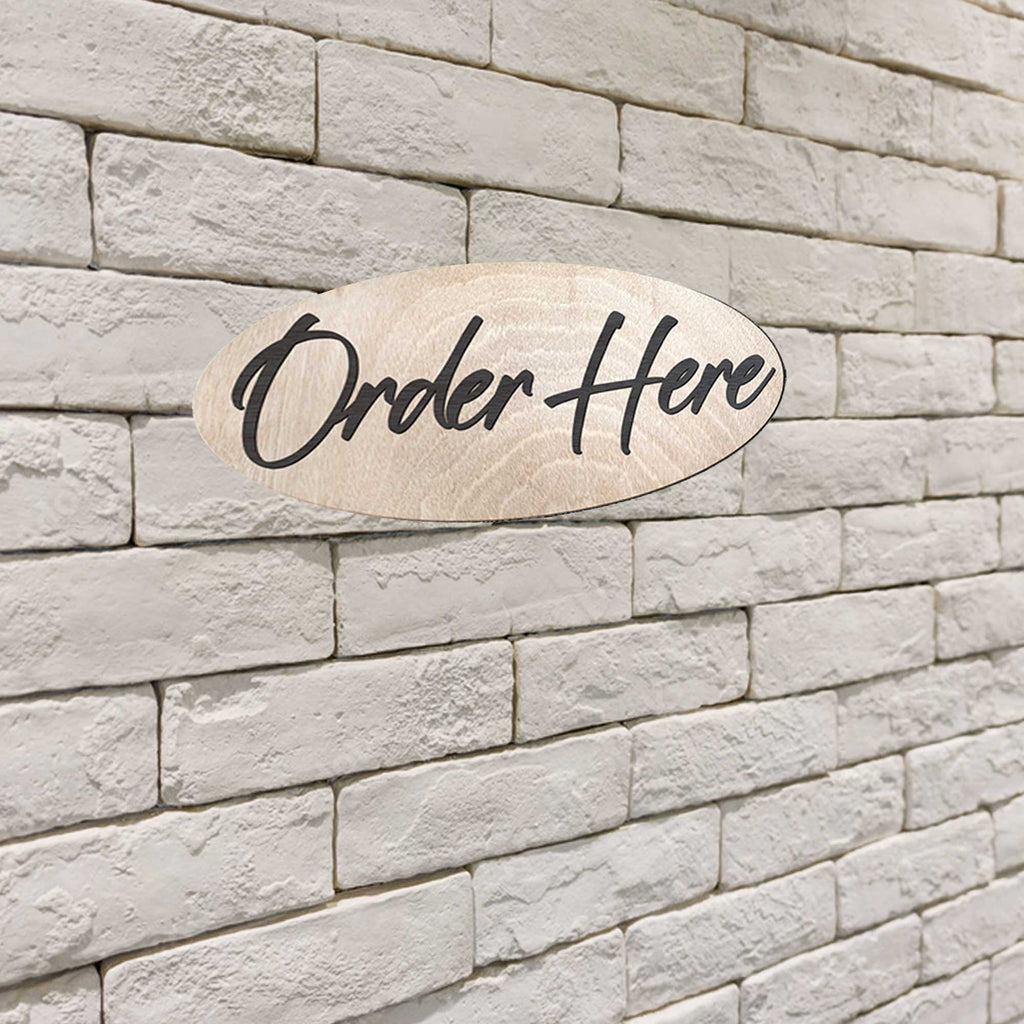 Order Here sign, Made in the USA sign, Lightweight sign made from wood - 320326