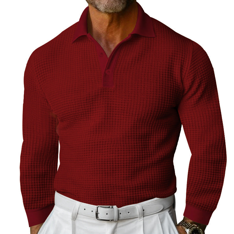 Men's Lapel Button Long Sleeve Casual Shirt